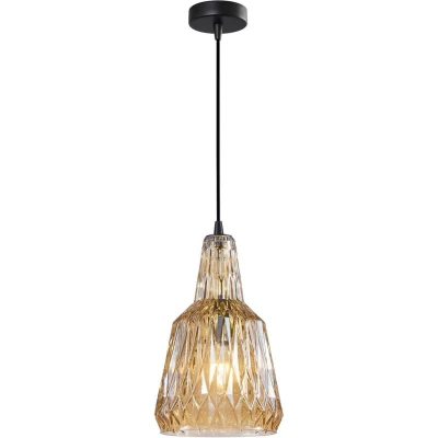 Afbeelding van Lindby hanglamp 1licht Glas, metaal E27 amber
