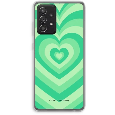 Afbeelding van Case Company® hoesje geschikt voor Samsung Galaxy A52s 5G Hart Groen Soft Cover Telefoonhoesje Bescherming aan alle Kanten en Schermrand