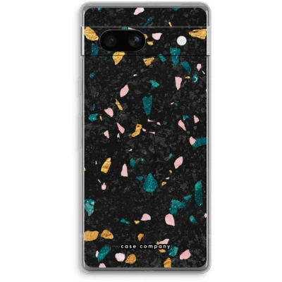 Afbeelding van Case Company® hoesje geschikt voor Google Pixel 7A Terrazzo N10 Soft Cover Telefoonhoesje Bescherming aan alle Kanten en Schermrand
