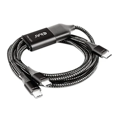 Afbeelding van club3D USB C kabel stekker 1.83 m Zwart CAC 1527
