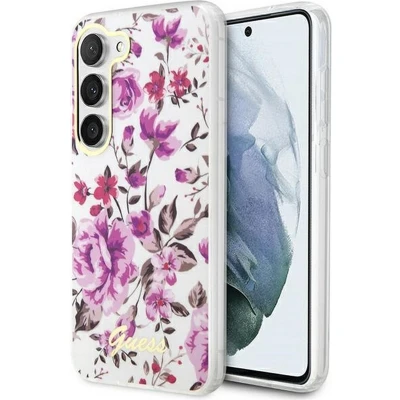 Afbeelding van Guess Flower Back Case Geschikt voor Samsung Galaxy S23 (S911) Wit