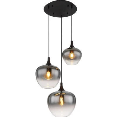 Afbeelding van Hanglamp MAXY 3 lichts Zwart, Smoked