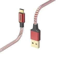 Afbeelding van Hama Oplaadkabel Reflective Usb A C 1,5 M Nylon Rood