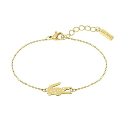 Afbeelding van Lacoste Damesarmband CROCODILE collectie geelgoud met krokodillenbedel 2040047, Eén maat, Roestvrij staal, Geen edelsteen