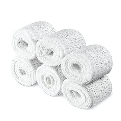 Afbeelding van Navaris gipsverband kit Huidvriendelijk gipsbuik pakket Voor kunst, handvaardigheid, modelbouw en mallen Set van 6 rollen 3 m x 5 cm