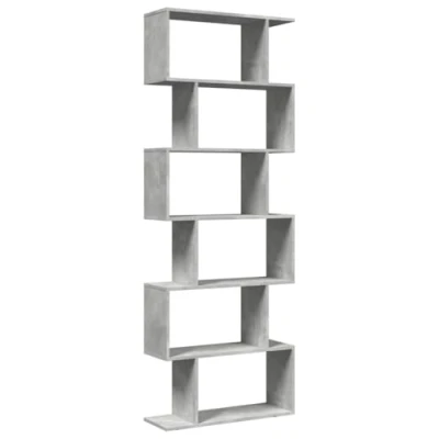 Afbeelding van vidaXL Kamerscherm / boekenkast 6 laags 70x24x193 cm hout betongrijs