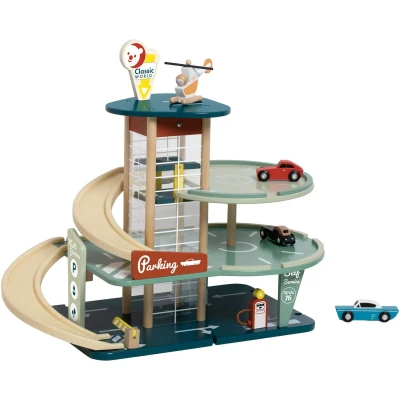 Afbeelding van Classic World Houten Vintage Garage met Auto&#039;s, 11dlg.