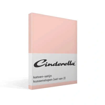 Afbeelding van Cinderella Sundays Kussensloop Satijn 60x70 cm Set van 2 Kussenhoes Katoensatijn Zacht Oranje