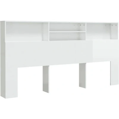 Afbeelding van vidaXL Hoofdbordkast 200x19x103,5 cm hoogglans wit
