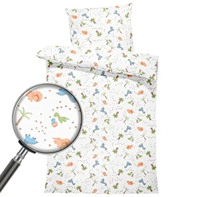 Afbeelding van Dekbedovertrek voor kinderen, 90 x 120 cm beddengoedset kinderen kussensloop 60 40 cm, van katoen, auto