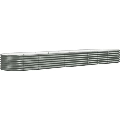 Afbeelding van VidaXL Plantenbak 368x80x36 cm gepoedercoat staal grijs