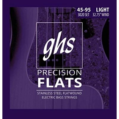 Afbeelding van GHS 4er bas Precision Flatwound Short Scale 45 60 75 95 Snarenset voor 4 string basgitaar