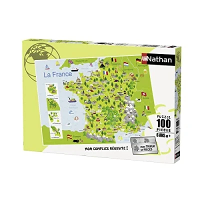 Afbeelding van RAVENSBURGER Puzzle 100 p Kaart van Frankrijk