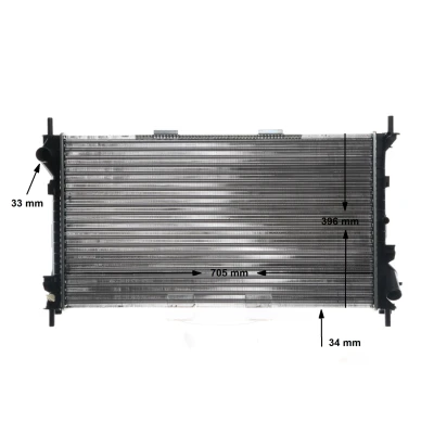 Afbeelding van MAHLE ORIGINAL CR 1196 000S Radiateur voor voertuigen met airco 701 396 34 Koelribben mechanisch gelast FORD: Transit Connect Mk1 Van, Tourneo