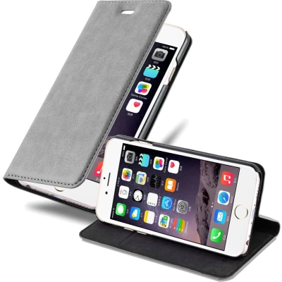 Afbeelding van Cadorabo Hoesje geschikt voor Apple iPhone 6 / 6S in TITANIUM GRIJS Beschermhoes flip design Case Cover met magnetische sluiting