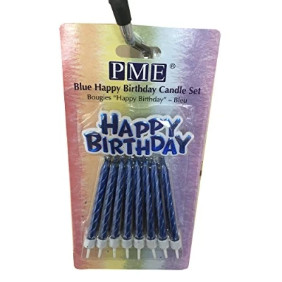 Afbeelding van PME Taartkaarsjes Happy Birthday Blauw set/17