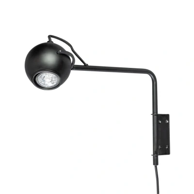 Afbeelding van Wandlamp zwart Eye draaibaar kantelbaar gu10