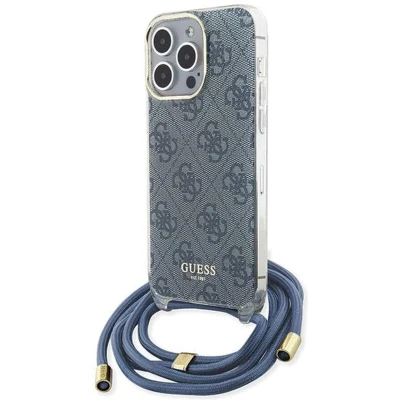 Afbeelding van Guess 4G Printed Crossbody Back Case Geschikt voor Apple iPhone 15 Pro Max (6.7&quot;) Blauw