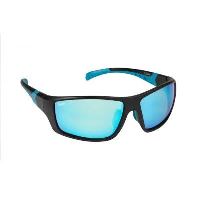 Image de Lunettes Salmo Wrap Noir / Gris Lentilles Bleu Glace polarisantes