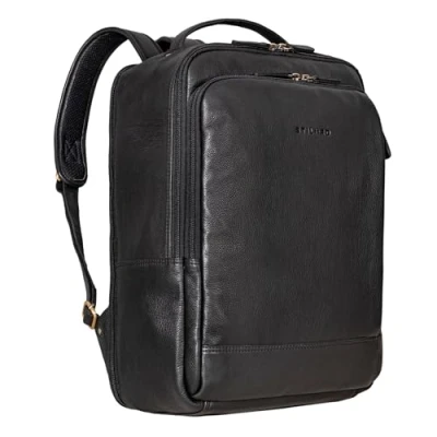 Afbeelding van STILORD &#039;Beck&#039; Sac a dos d&#039;affaires Hommes Cuir Grand Ordinateur Portable 16 Pouces Ville Uni étudiant, Noir, L, à