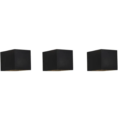 Afbeelding van QAZQA Set van 3 moderne wandlampen zwart Transfer