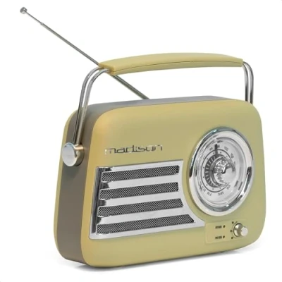 Afbeelding van Madison FREESOUND VR40OGR mat Vintage radio, 30W, lange batterijduur, Bluetooth, USB, FM, olijfgroen Nostalgie, retro