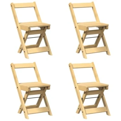 Afbeelding van vidaXL Eetkamerstoelen 4 st Corona inklapbaar grenenhout wasbruin