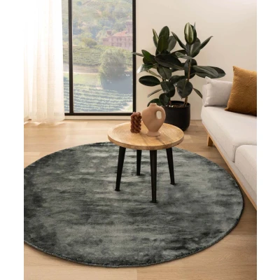 Afbeelding van Viscose Vloerkleed Rond Pearl Blauw 100 Cm