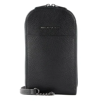 Afbeelding van MANDARINA DUCK Leren Schoudertas mobiele telefoon Mellow Leather Phone Crossbody Bag Nero Zwart
