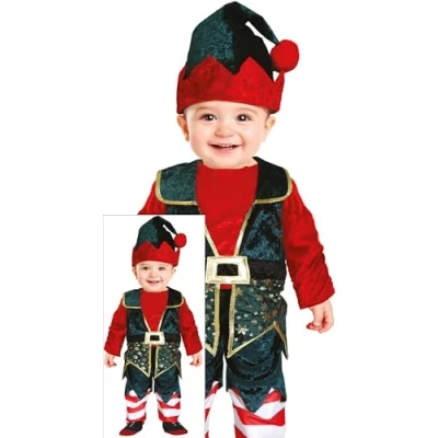 Afbeelding van Kerst Elfje Baby Jongen Fluweel 18 24 Maanden