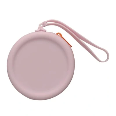 Afbeelding van kwmobile siliconen tasje voor draadloze oordopjes in ear Headphones hoesje Headset etui 7 x cm Beschermhoes met rits violet lila