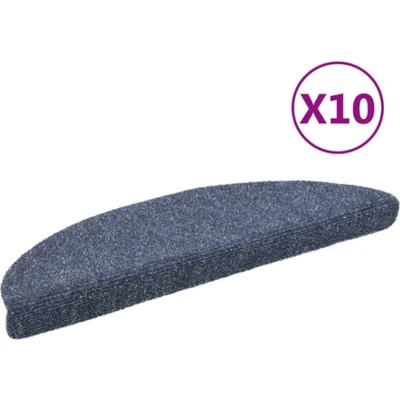 Afbeelding van Trapmatten zelfklevend 10 st 56x17x3 cm naaldvilt blauw
