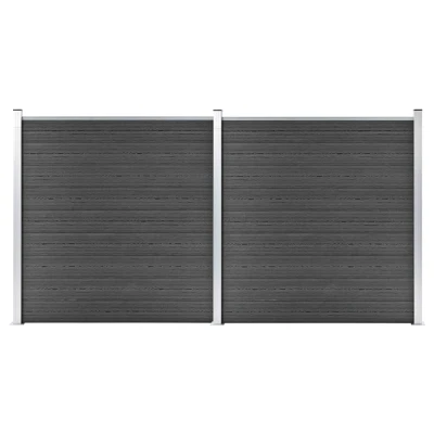 Afbeelding van Schuttingpanelenset 353x186 cm HKC zwart