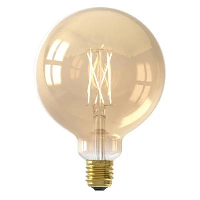 Image de ampoule Smart LED sphérique G125 couleur or 7W Doré Verre Calex