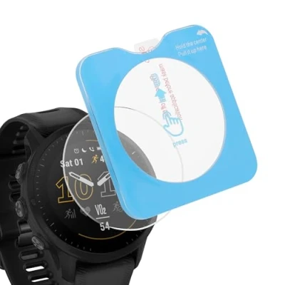 Afbeelding van kwmobile 2x smartwatch screenprotector geschikt voor Garmin Forerunner 955 / Solar Protector sporthorloge krasbestendig Transparant met aanbrengtool