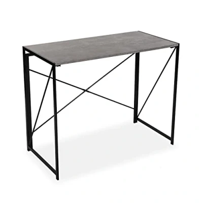 Afbeelding van Versa Jack Computer Bureau tafel, Slaapkamer of Studie Tafel. Gaming Vouwen, Afmetingen (H x B H) 74 45 90 cm, Hout en Metaal, Kleur Grijs