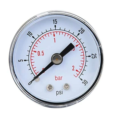 Afbeelding van Mechanische manometer, 1/8 inch BSPT axiale drukmeter voor lucht, olie en water (0 30 psi, 0 2 bar)