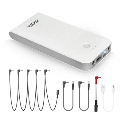 Afbeelding van Aroma Source d&#039;alimentation avec batterie pour pédales de guitare rechargeable Power Bank intégrée 10 000 mAh d&#039;effets 9 V et autres appareils