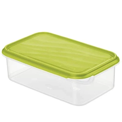 Afbeelding van Rotho Rondo voorraaddoos 1,5 liter met deksel, kunststof (PP), BPA vrij, transparant/groen, (24,0 x 16,0 7,5 cm)