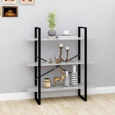 Afbeelding van Boekenkast 100x30x105 cm spaanplaat betongrijs