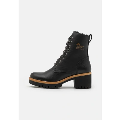 Afbeelding van Panama Jack Padma Veterboots, Dames, Maat: 36, Black Leer