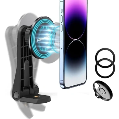 Afbeelding van Ubeesize telefoonhouder statief, magnetische telefoonhouder, mobiele telefoon opvouwbare lichtring, statief compatibel met MagSafe case en iPhone 15 14 13 Pro Max