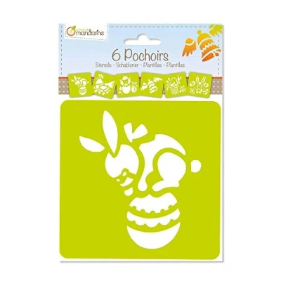 Afbeelding van Avenue Mandarine 42456MD set met 6 sjablonen, 15 x cm, geschikt voor kinderen vanaf 3 jaar, vilt en kleurpotloden, kleuren of kleurbommen, Pasen, 1
