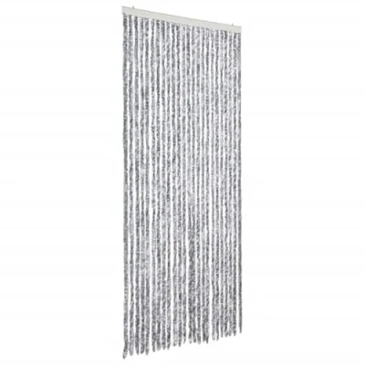 Afbeelding van Vliegengordijn 100x220 cm chenille wit en grijs