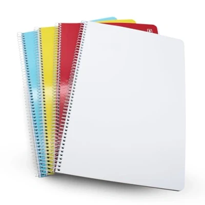 Afbeelding van DOJA Barcelona A4 notitieboek verpakking 4 met zachte omslag 80 gladde vellen in willekeurige kleuren glad notitieboek, witte bladeren, voor studenten, tekenboek, spiraal...