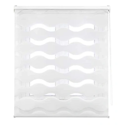 Image de Blindecor Mediterraneo Store enrouleur jour et nuit Blanc ondulé 100 x 180 cm (l h) Dimensions du tissu 97 175 Stores élégants