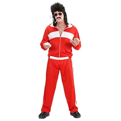 Afbeelding van Widmann Aso &amp; Biker New Kids Kostuum Fout Rood Retro Trainingspak Man Small Carnavalskleding Verkleedkleding