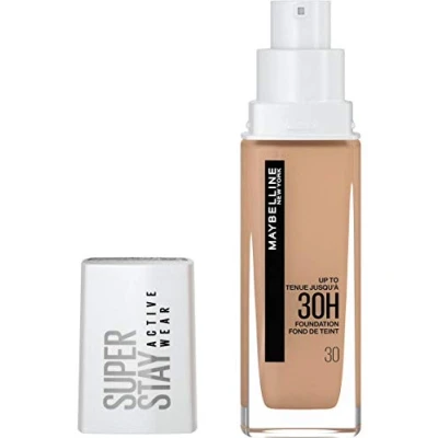 Afbeelding van Maybelline New York Vloeibare teint, lange houdbaarheid, zonder overdracht, hoge dekking, Superstay Active Wear 30 uur, kleur: zand (30). Inhoud: ml
