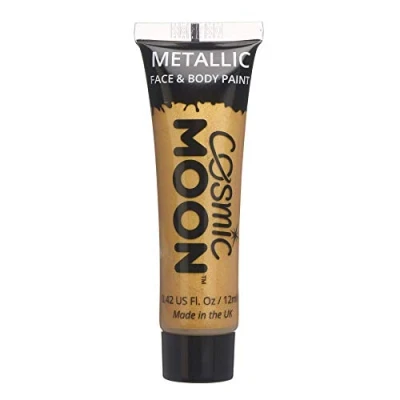 Afbeelding van Cosmic Moon Metalen make up verf voor gezicht en lichaam 12ml Creëer fascinerende metallic patronen gezicht! Inclusief: Goud
