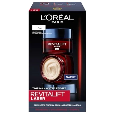 Afbeelding van L&#039;Oréal Paris Anti aging en nachtverzorging met 3 voudige werking pro retinol, hyaluron vitamine C, Revitalift Laser X3, 2 x 50 ml